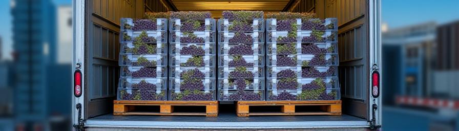 Palletized bulk grape transport for Sonoma County wineries
